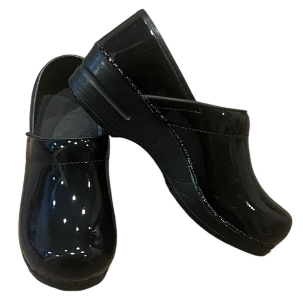 Sanita Pro Patent Glossy Black Clogs Medical Nurse CNA Healthcare EU 37